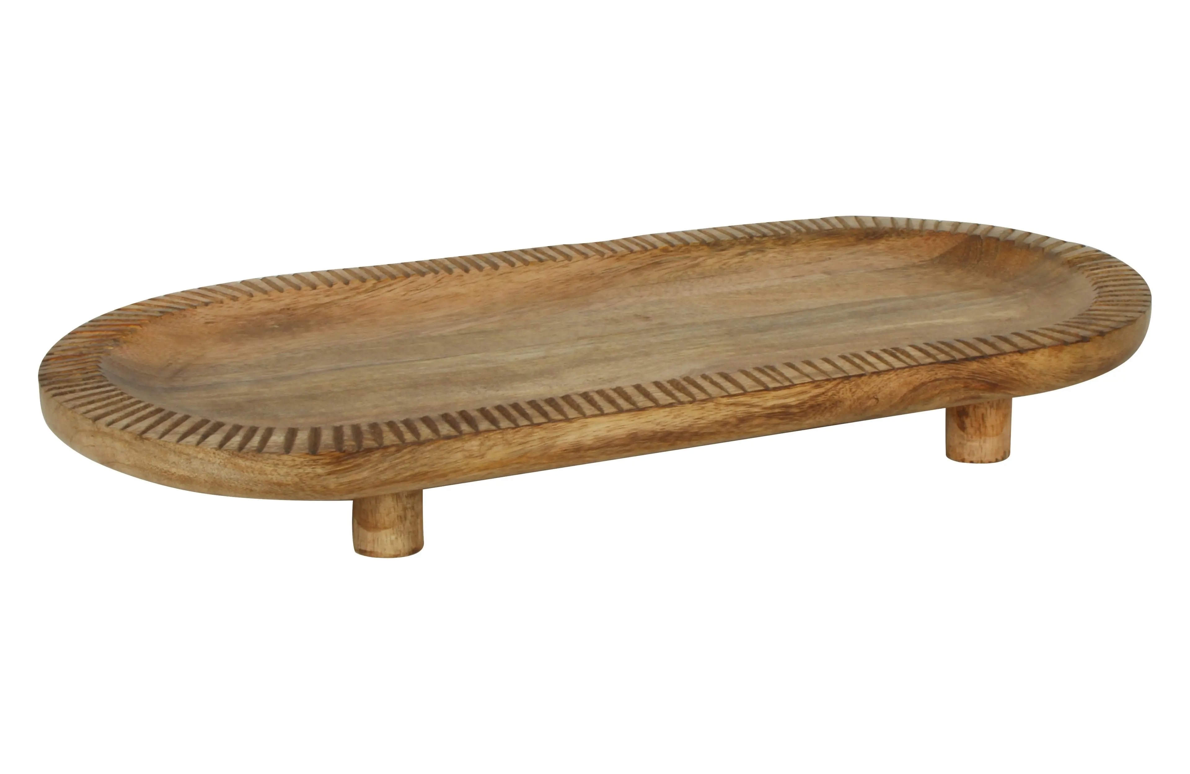 Isole Natural Mango Wood Tray With Legs