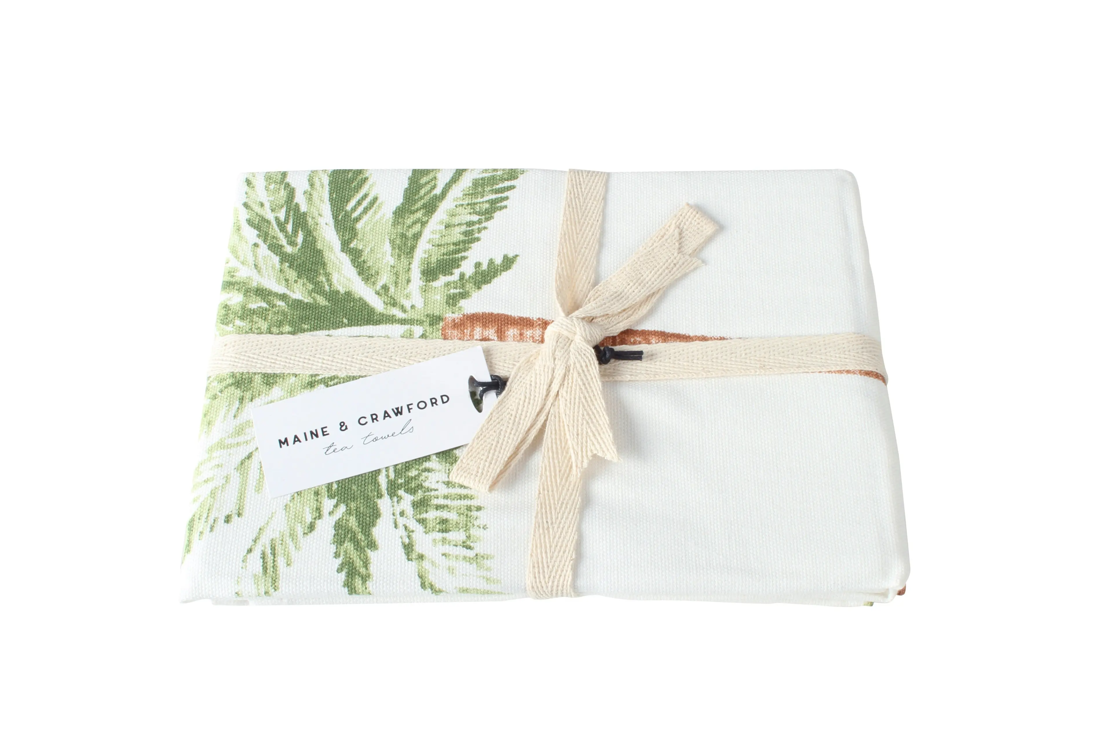 St Barts Palm Print Cotton Tea Towel 2 Pack 60 x 40cm