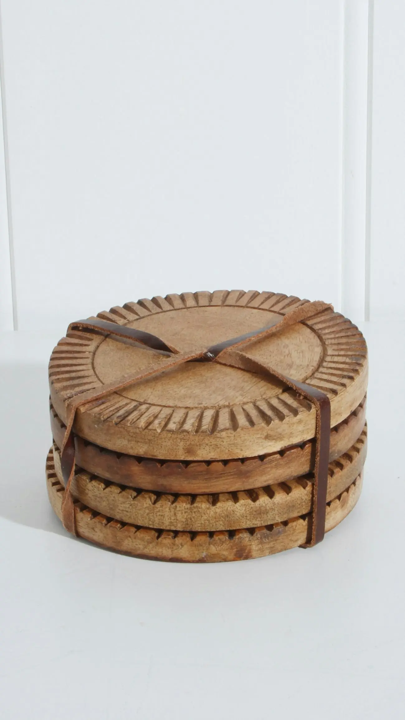 Ives Mango Wood Round Coasters Set Of 4