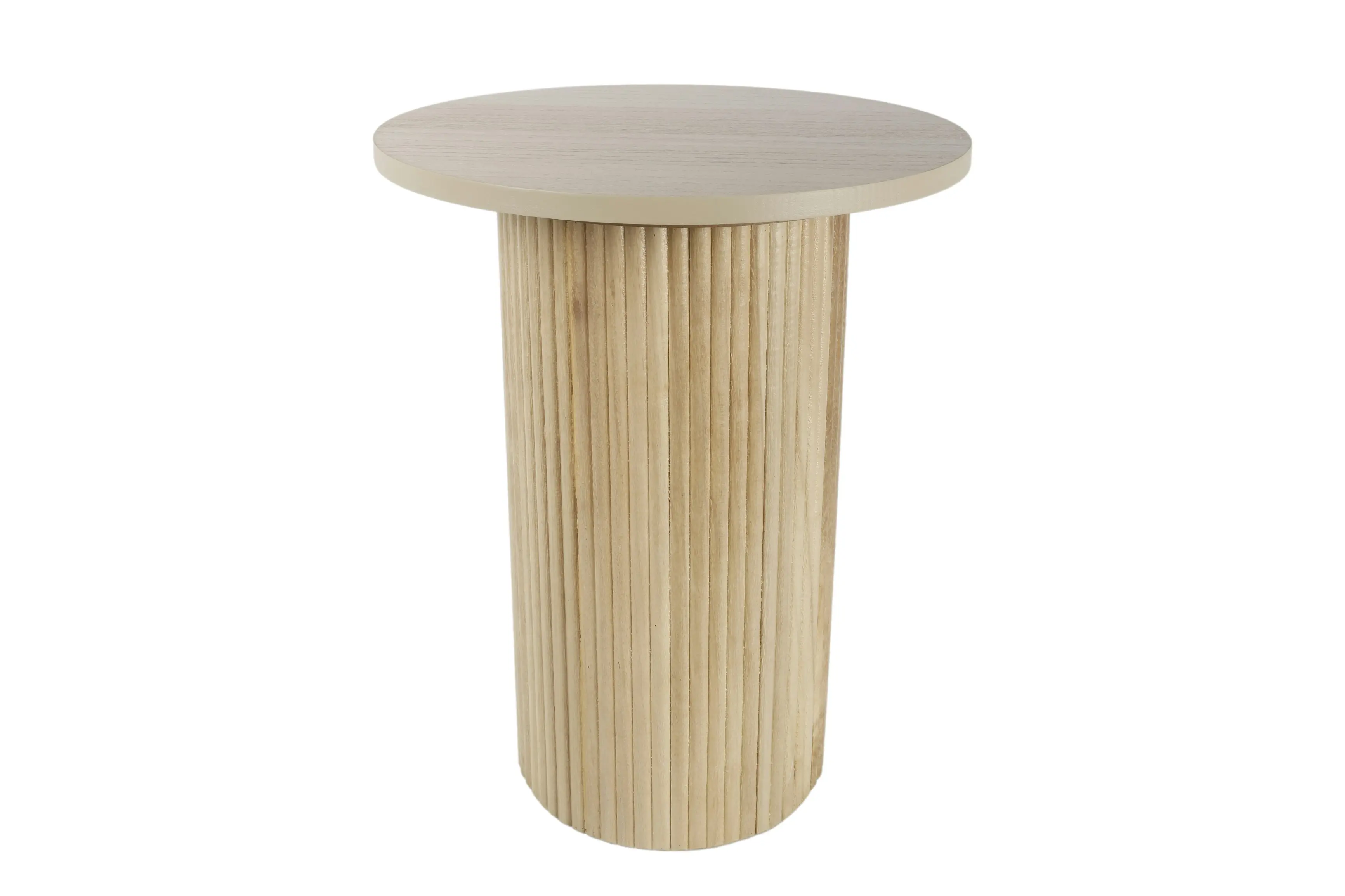 40cm Aimee Fluted Round Coffee Table Natural