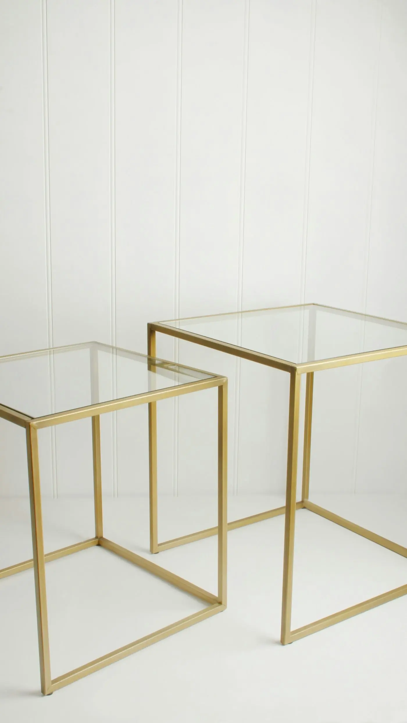 Antique Gold, Set Of 2 Side, Nesting Tables