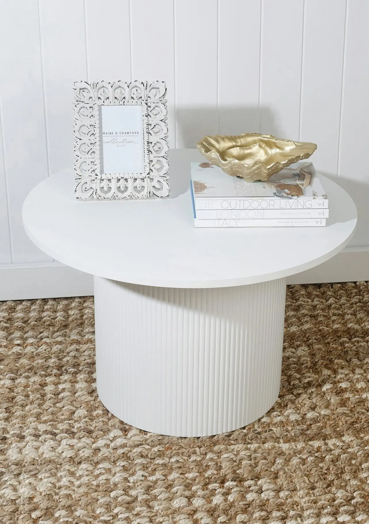 Blanche Fluted Console Table White 65 x 41 x 38cm