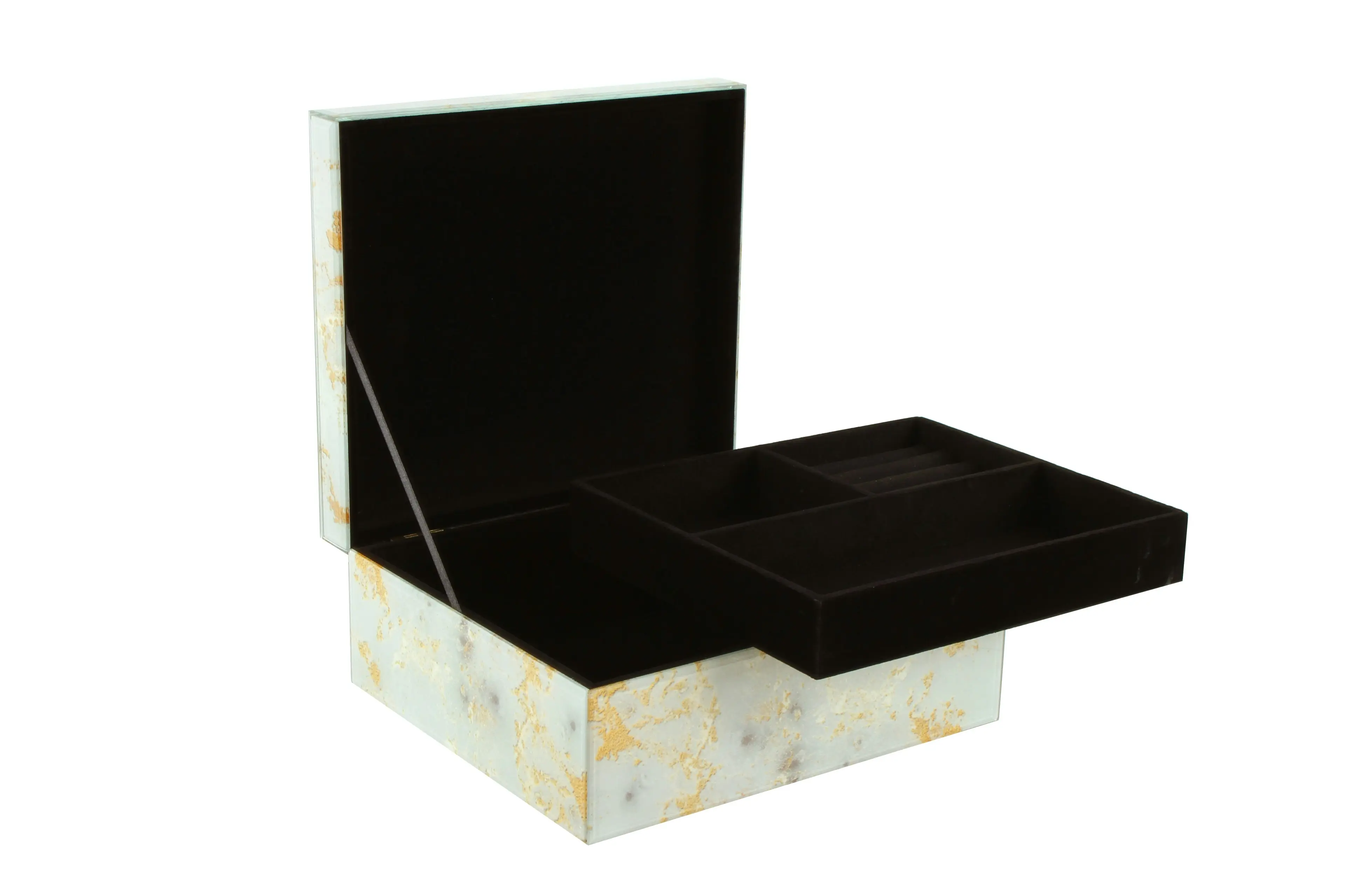 Wilda Agate Design Glass Jewellery Box 24 x 21.5 x 10cm