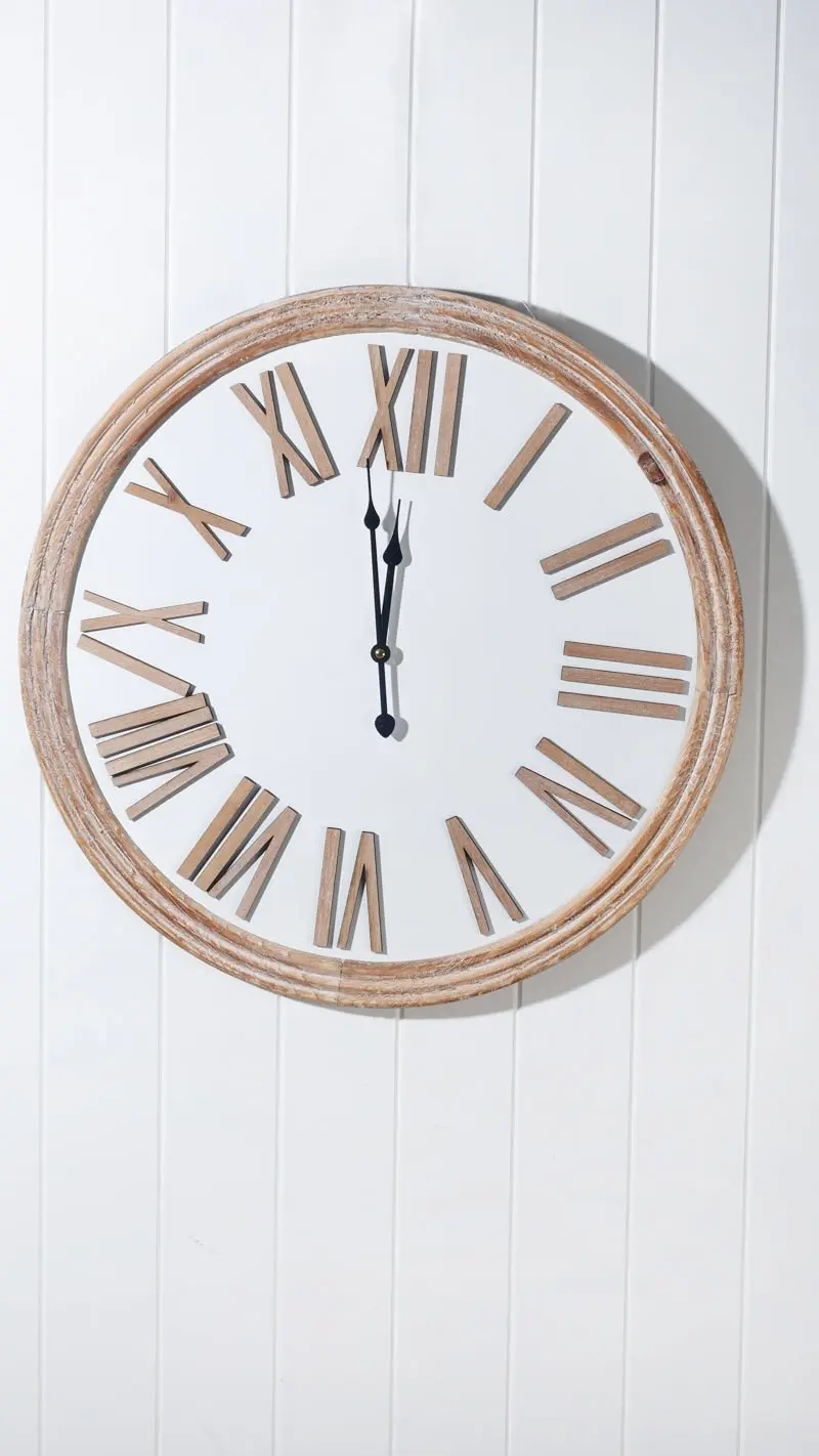 Lucas Roman Numeral Wall Clock Natural  60 x 60 x 4.5cm