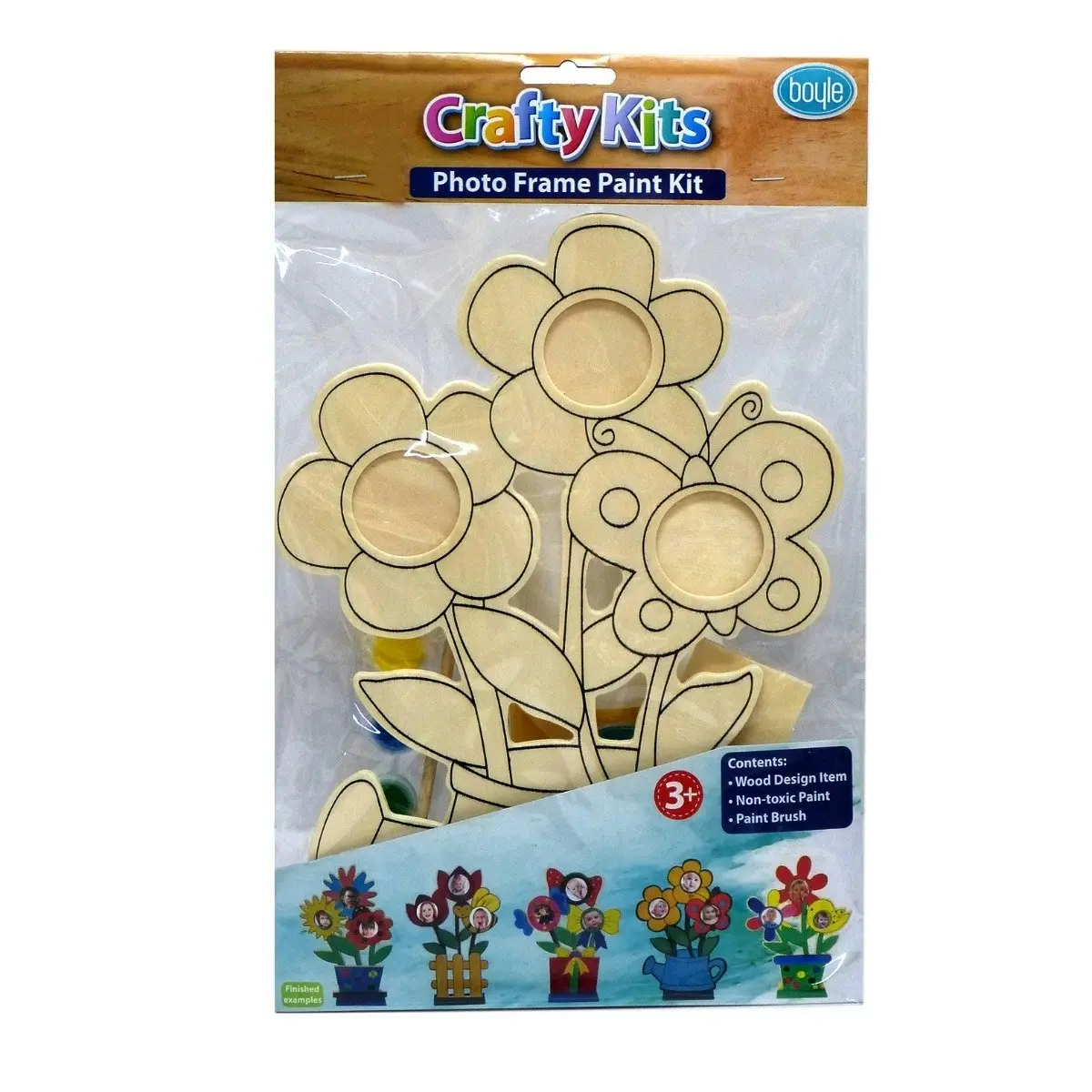 5x Crafty Kits Wooden Flower Photo/Picture Frame DIY Arts Paint Kit Assorted