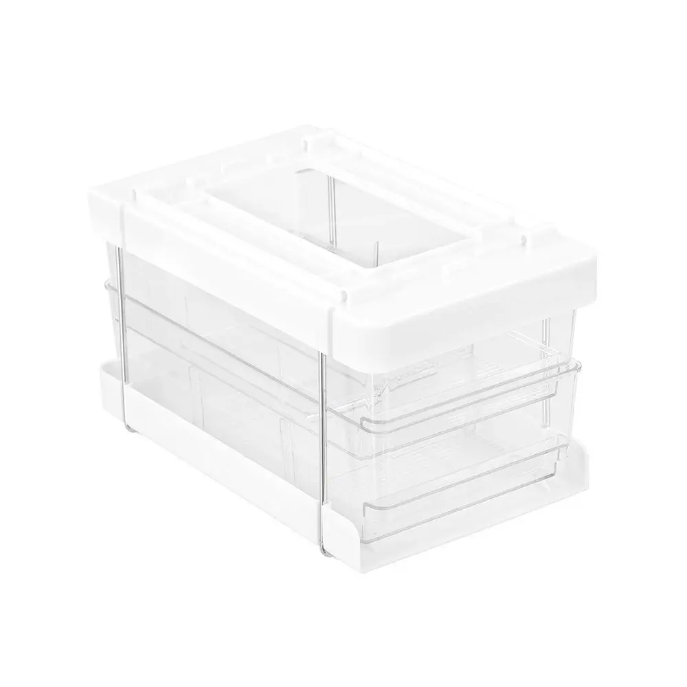 Boxsweden 2-Tier Crystal 30x25.5cm Drawer Tray Storage Organiser w/ Dividers