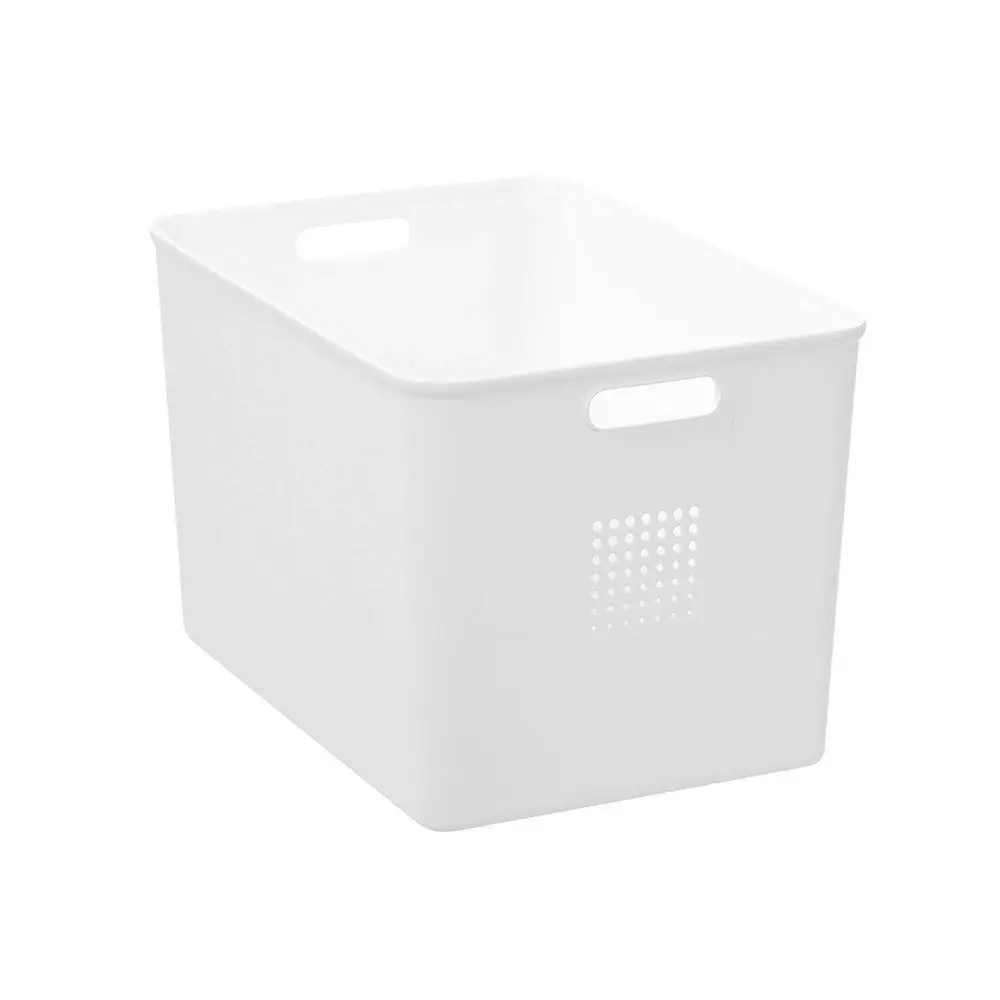 3x Boxsweden Levi 36x26cm/19L Storage Basket Home/Room Organiser w/Handles White