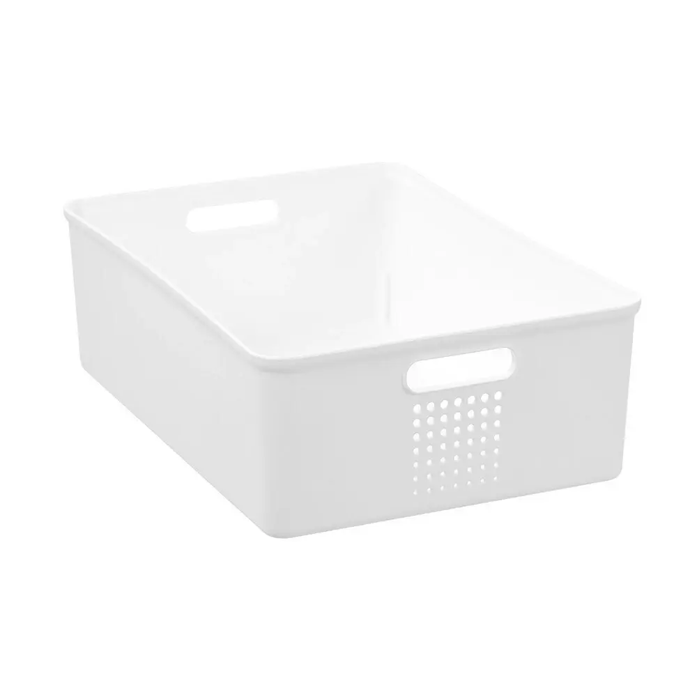 4x Boxsweden Levi 36x26cm/10L Storage Basket Home/Room Organiser w/ Handles WHT