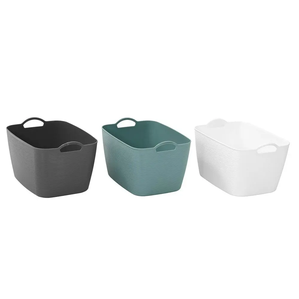 3x Boxsweden Decor Flexible 20L Storage Basket Home Organiser w/Handles Asst