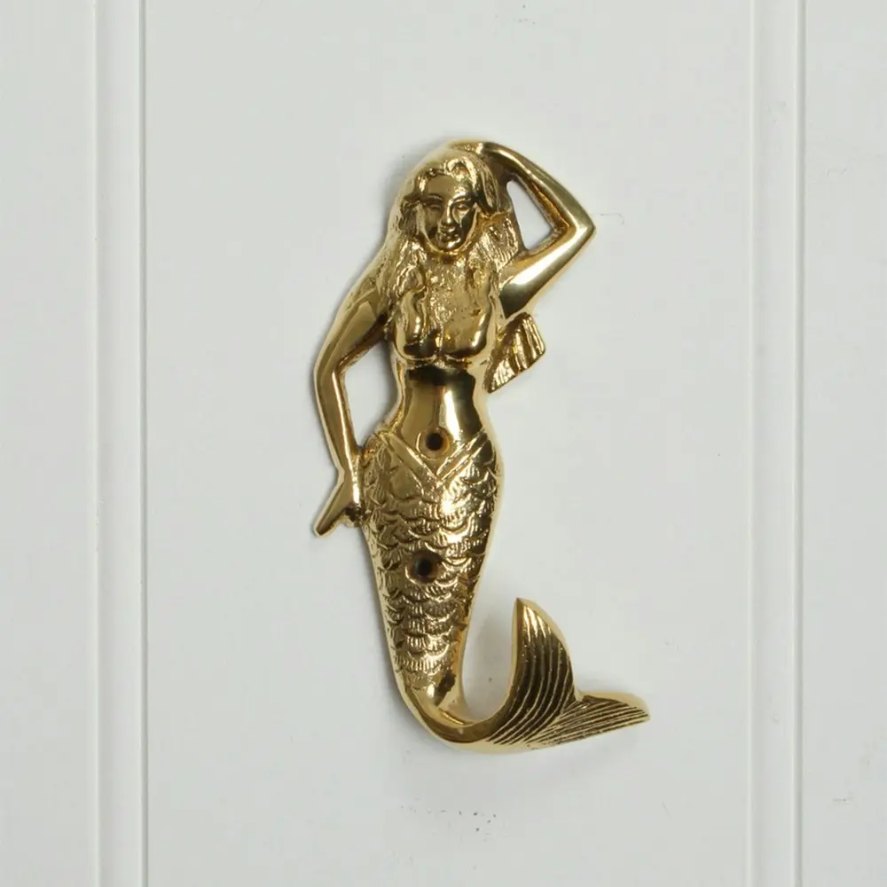 Maine & Crawford Belize 14x6cm Antique Brass Mermaid Wall Hook Home/Room Decor