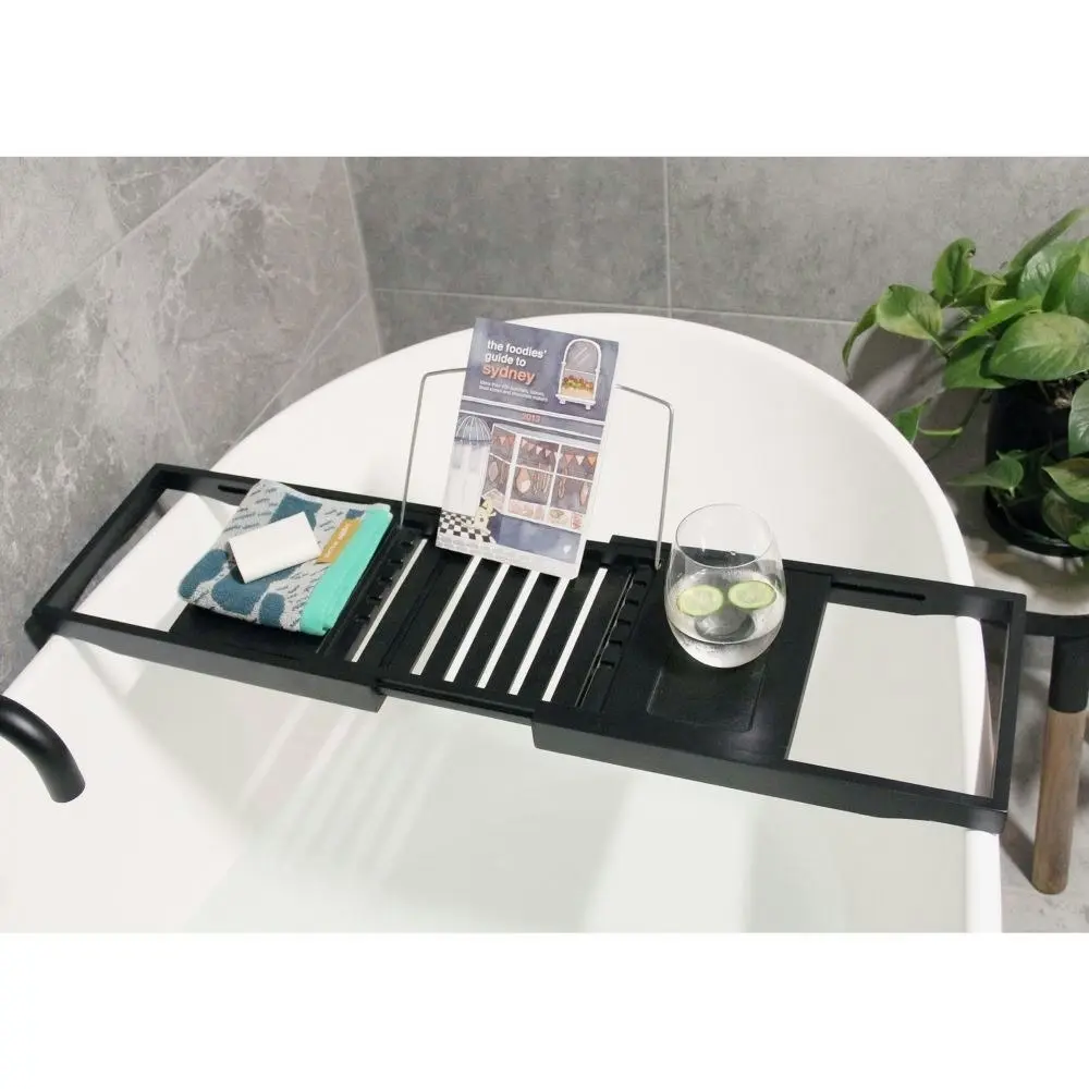 Butlers Banyan 70x22cm Bamboo Bath Caddy Over Tub Storage Holder/Tray Black