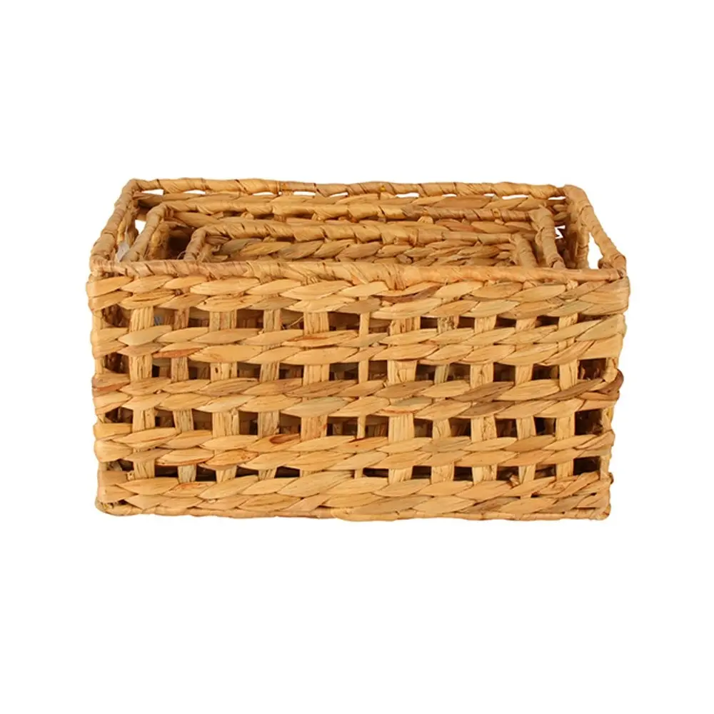 3pc Maine & Crawford Cressida 25/30/35cm Water Hyacinth Basket Storage Natural