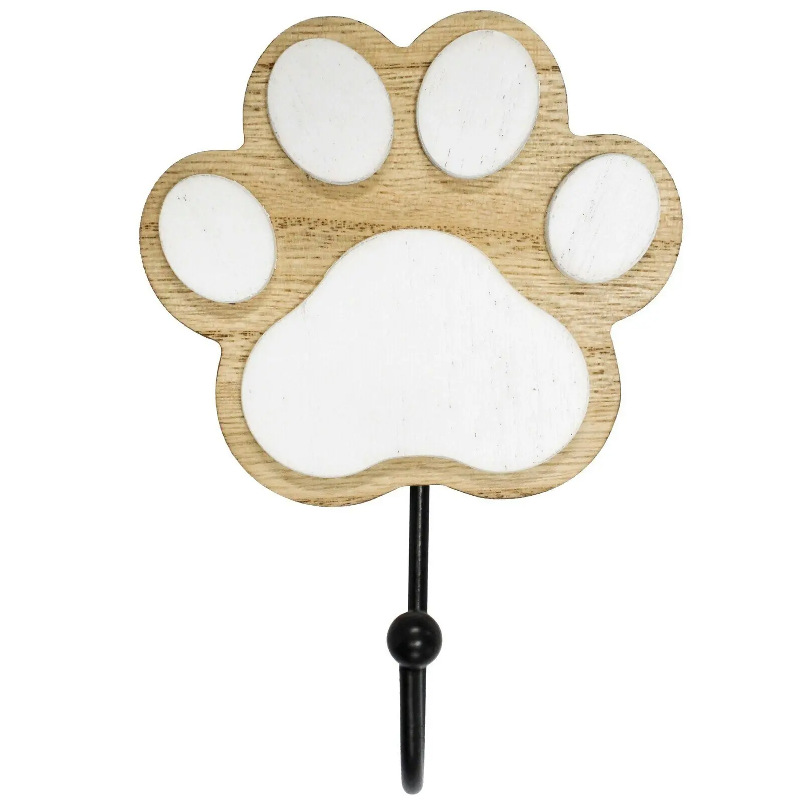 3x LVD 20cm MDF/Iron Paw Hook Lead Wall Mounted Home Organiser Leash/Key Hanger