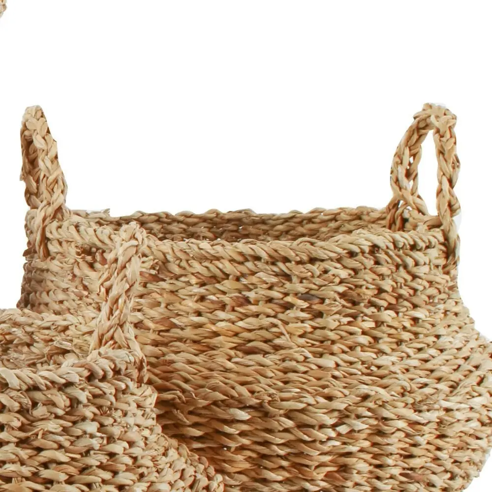 3pc Maine & Crawford Eddi 25/35/45cm Typha Belly Basket Organiser Set Natural