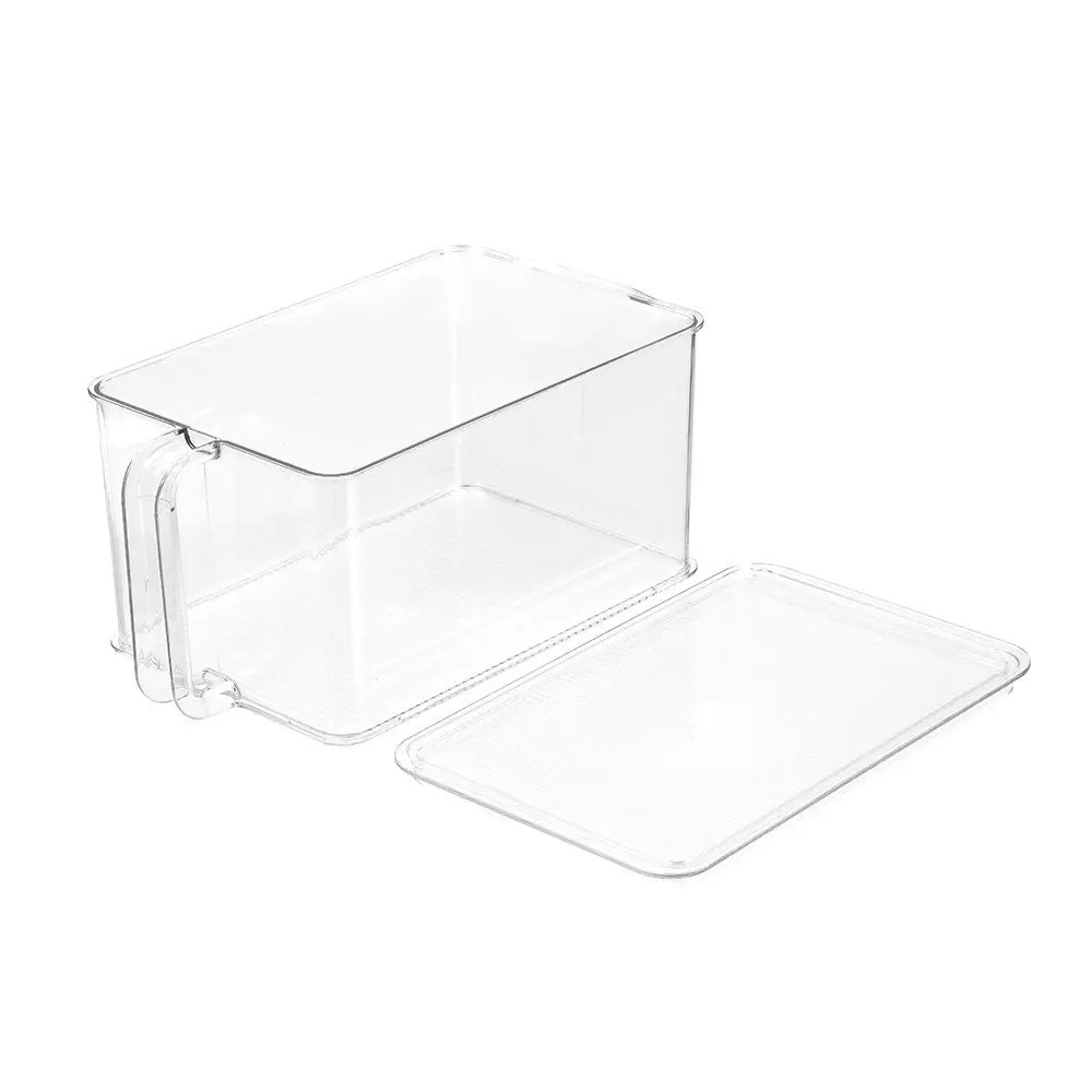 2x Boxsweden Crystal Easy Access Storer w/ Lid 6L Stackable Storage Organiser