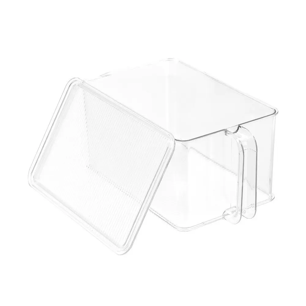 2x Boxsweden Crystal Easy Access Storer w/ Lid 6L Stackable Storage Organiser