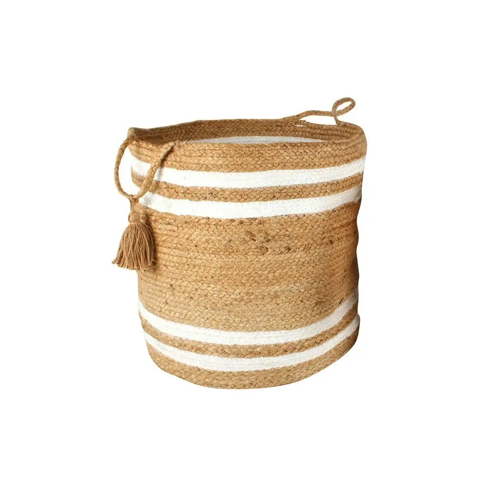 2pc Maine & Crawford Belle 30/35cm Jute Basket Organiser Set w/ Tassel Natural