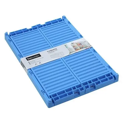 3x Boxsweden 43x29cm Foldaway Crate Organiser Home Storage Container Assorted