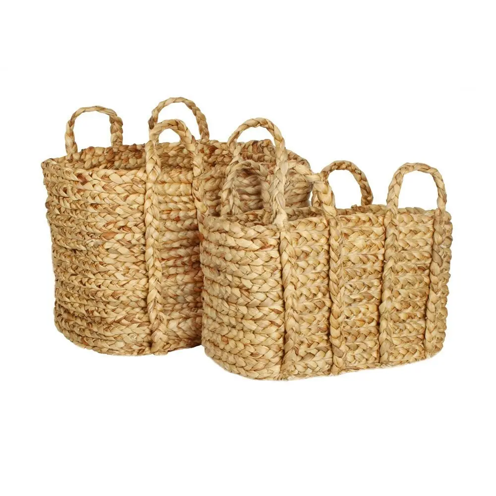 2pc Maine & Crawford Carlina 45/55cm Woven Storage Basket Set w/ Handle Natural