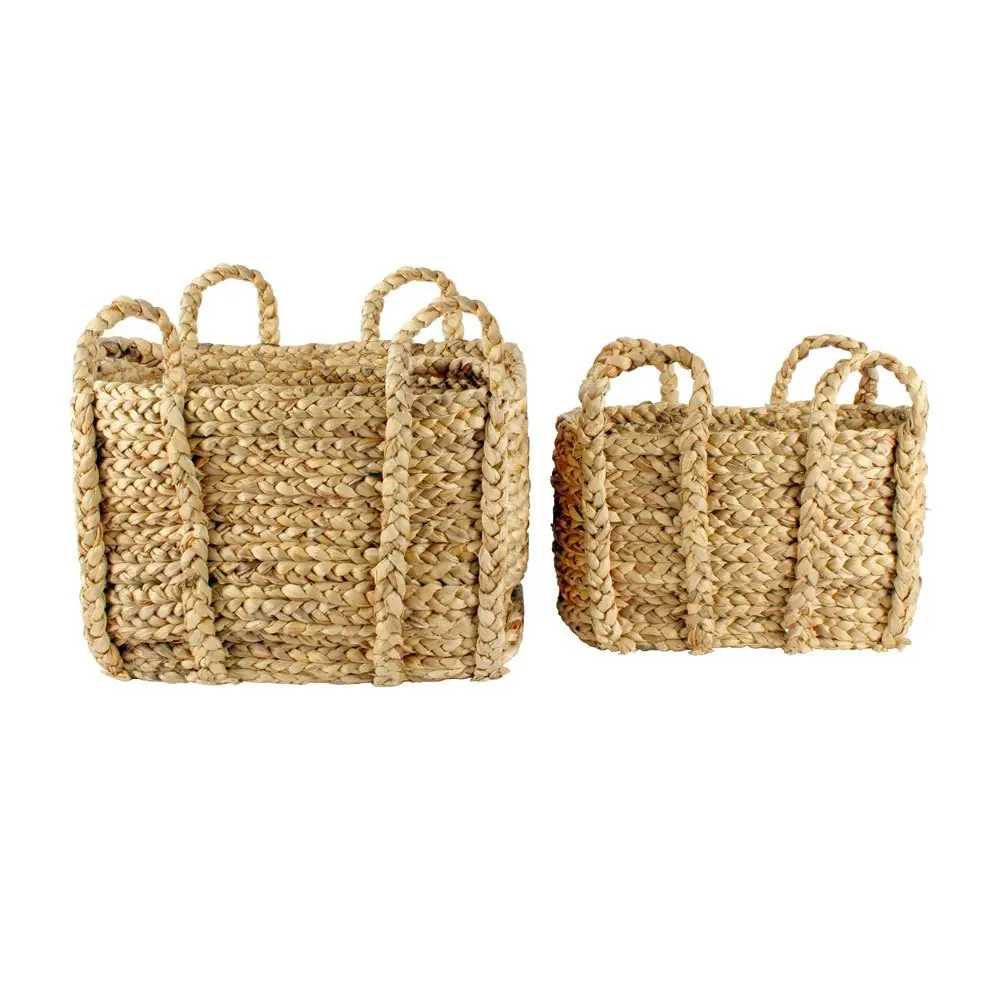 2pc Maine & Crawford Carlina 45/55cm Woven Storage Basket Set w/ Handle Natural