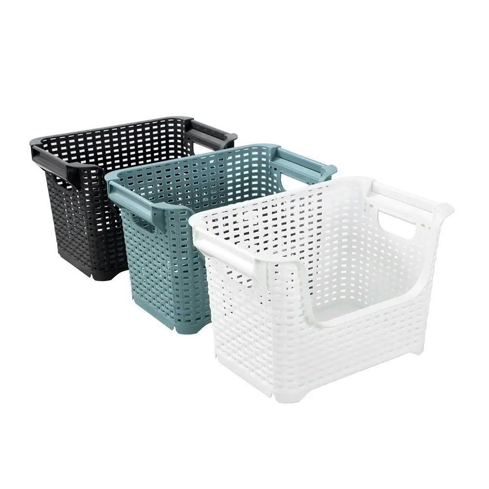 2x Boxsweden Tilly Stackable 37.5x25cm Basket Laundry Storage Bin Assorted