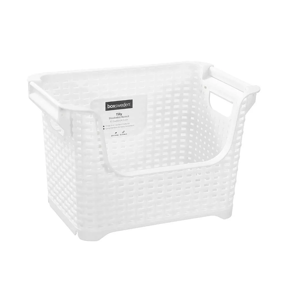 2x Boxsweden Tilly Stackable 37.5x25cm Basket Laundry Storage Bin Assorted