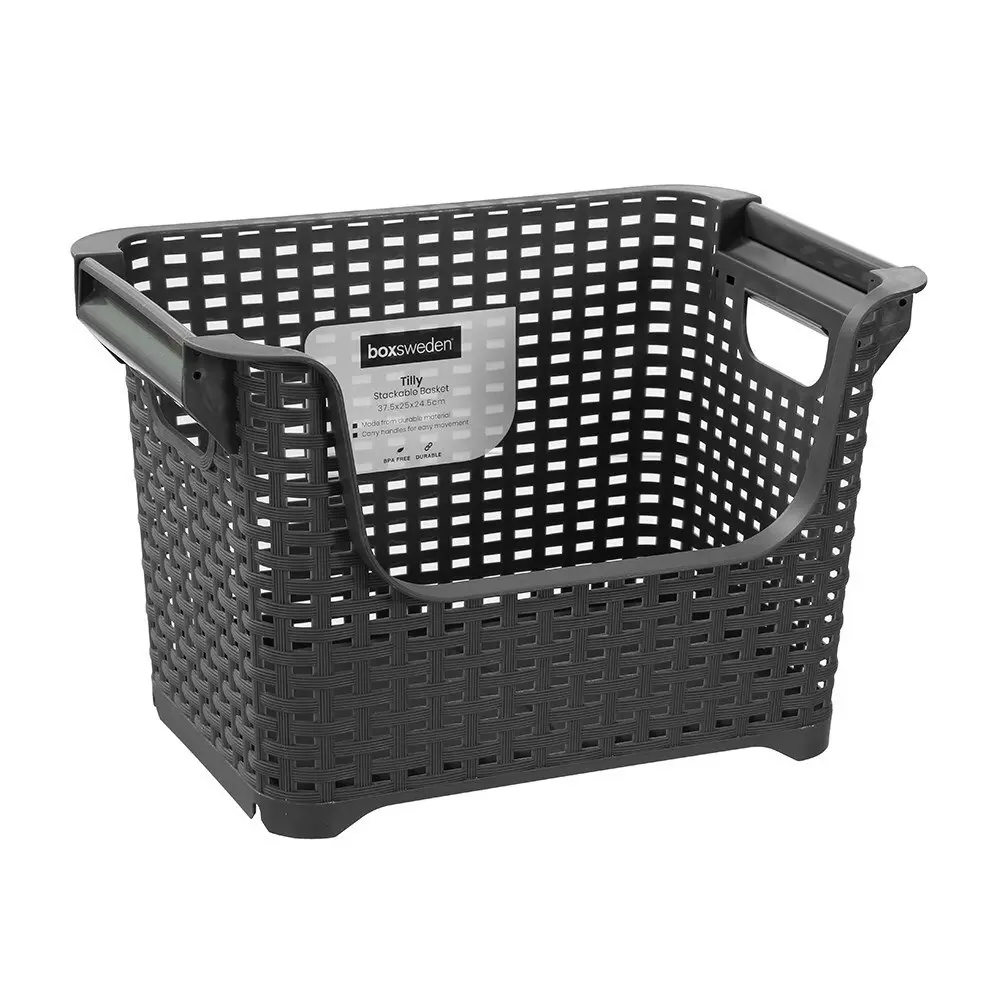 2x Boxsweden Tilly Stackable 37.5x25cm Basket Laundry Storage Bin Assorted