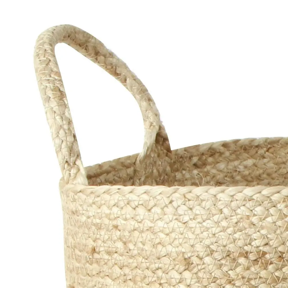 2pc Maine & Crawford Iffa Jute 30/35cm Square Dabor Basket Storage Set Natural