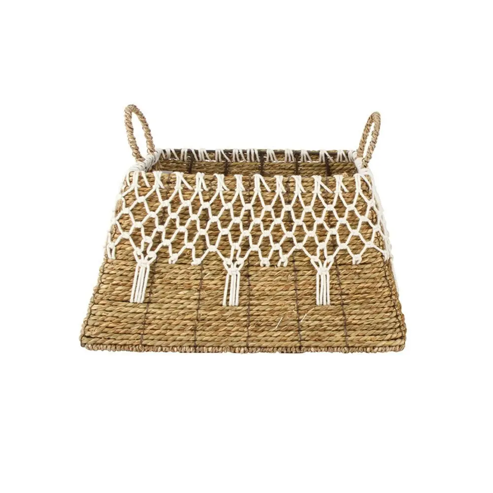 2pc Maine & Crawford Philipa 26/40cm Square Tapered Basket Storage Natural/White