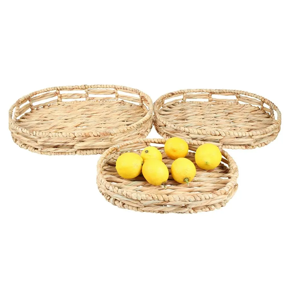 3pc Maine & Crawford Yeyo 35/40/45cm Water Hyacinth Basket Storage Set Natural