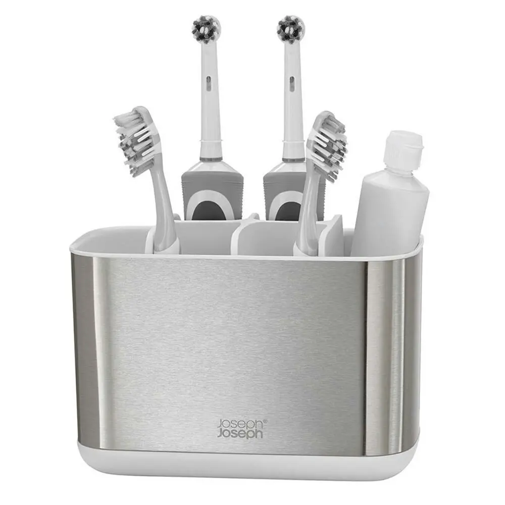 Joseph Joseph EasyStore Steel Toothbrush Caddy/Holder Bathroom Organiser Large