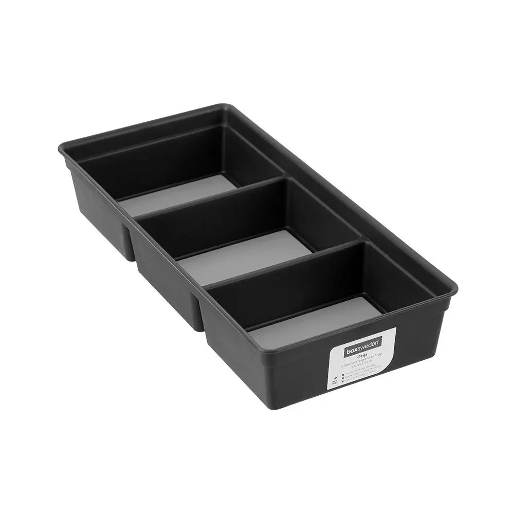 6x Boxsweden Grip 3-Section 33x5.5cm Organiser Drawer Insert Tray Storage Asstd