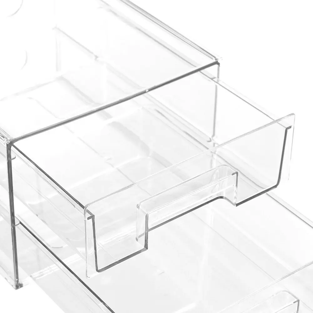 Boxsweden Crystal 27x16cm Stackable 2-Drawer Storage Organiser Container Clear