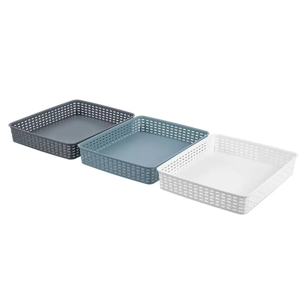 6x 3pc Boxsweden Tilly 35x29cm Kitchen Storage Container Organiser Tray Assorted