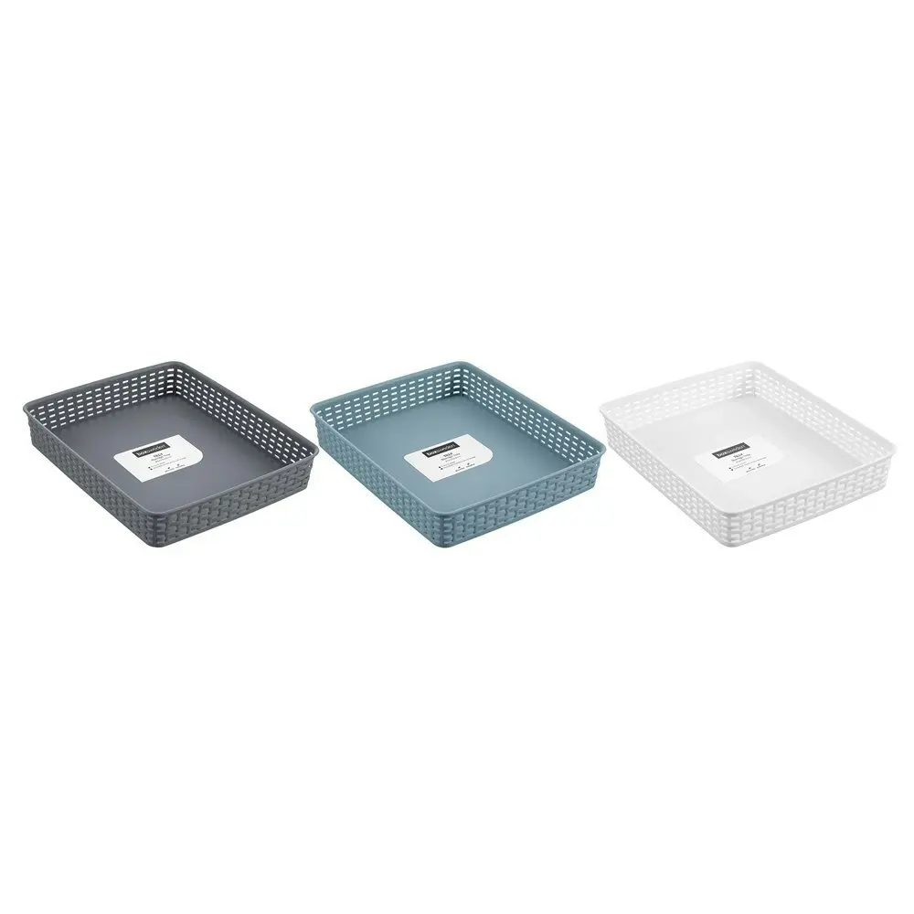 6x 3pc Boxsweden Tilly 35x29cm Kitchen Storage Container Organiser Tray Assorted