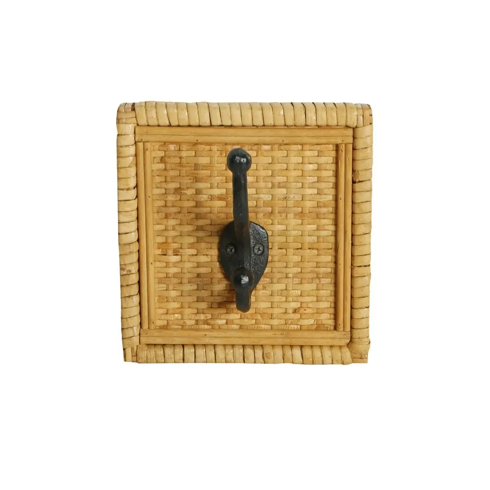 Maine & Crawford Idona 1-Hook Rattan 16cm Wall Mount Hanging Storage Natural