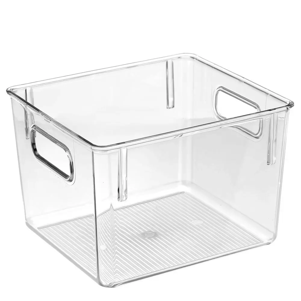 3x Boxsweden Crystal Plastic Storage Container 21cm MED Fridge/Pantry Organiser