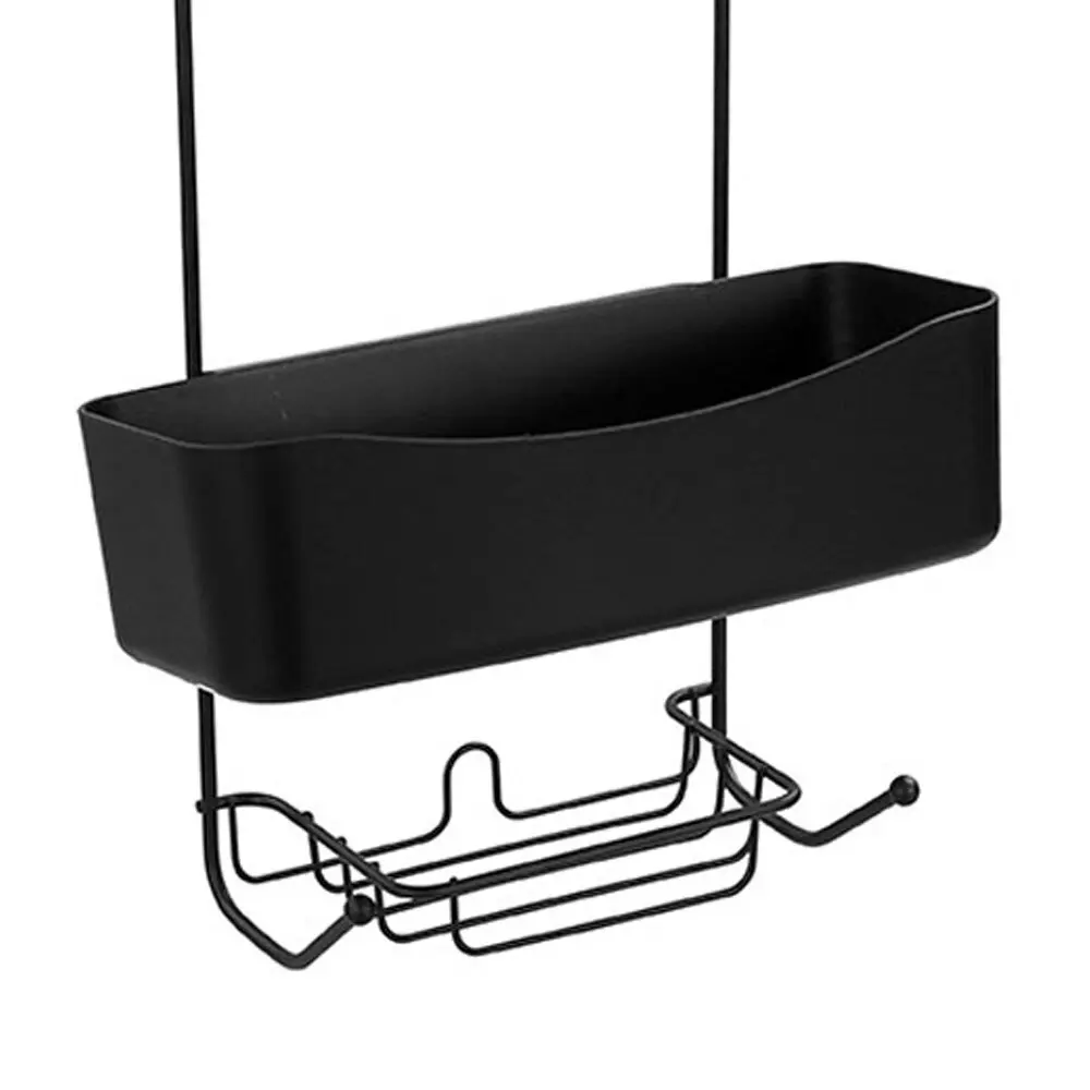 Boxsweden 60cm Wire Deluxe 2 Tier Shower Caddy w/ Detachable Holder/Tray Black