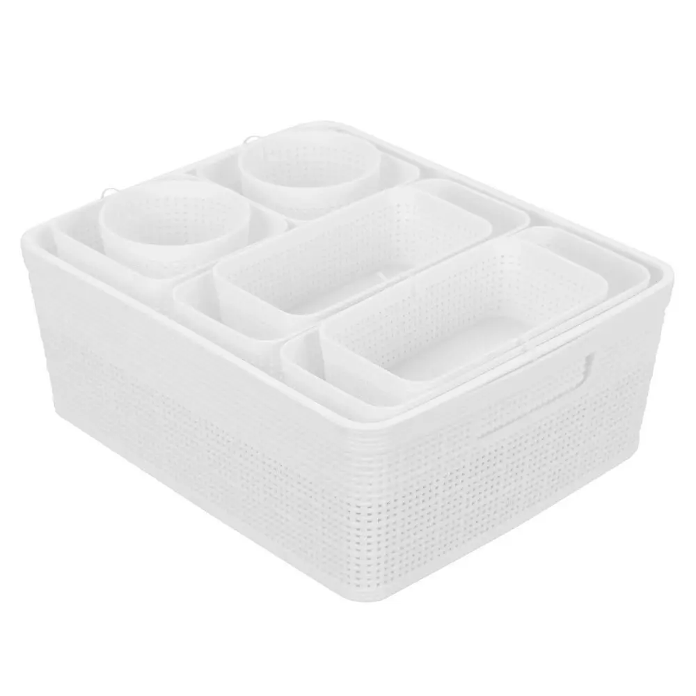 10pc Boxsweden Ivy Weave Basket Home Organisation Set Storage Container Assort.