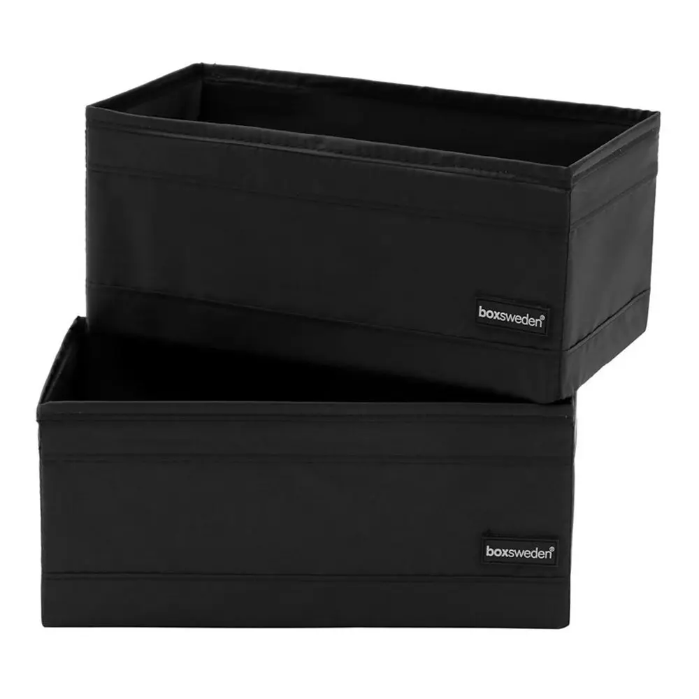 2pc Kloset by Boxsweden Collapsible 28cm Rectangle Storage Cubes Organiser BLK