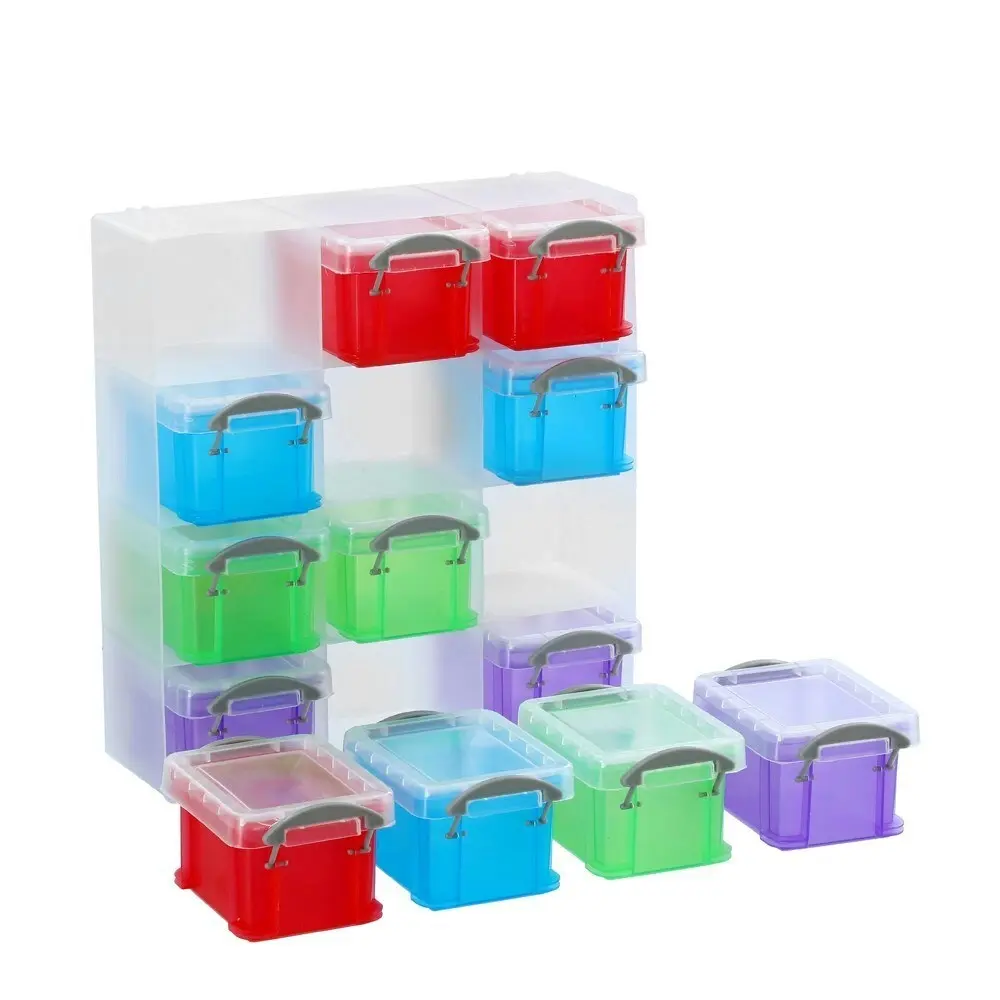 12pc Boxsweden 29cm Plastic Mini Stackable Storage Box Set/Holder Home Organiser