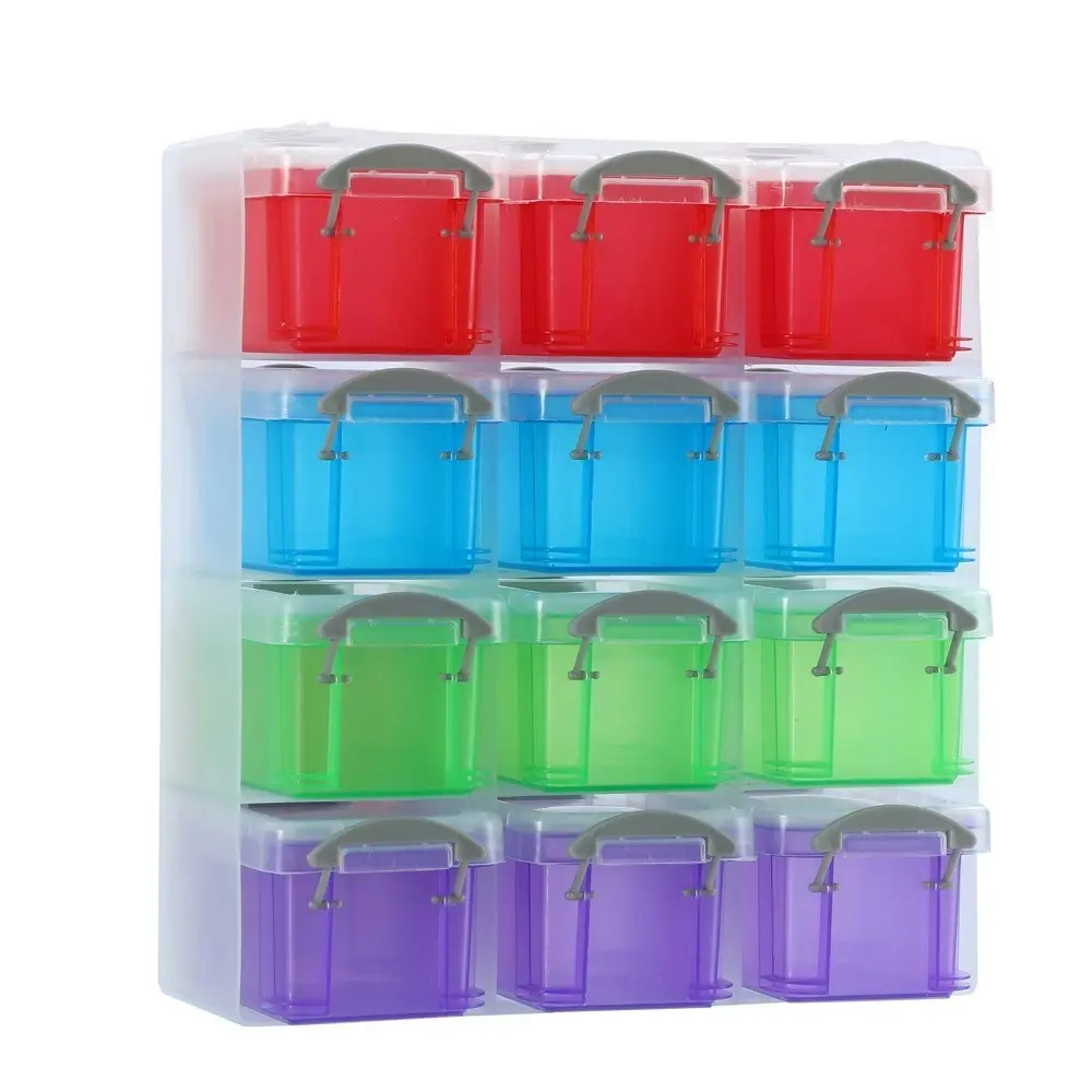 12pc Boxsweden 29cm Plastic Mini Stackable Storage Box Set/Holder Home Organiser