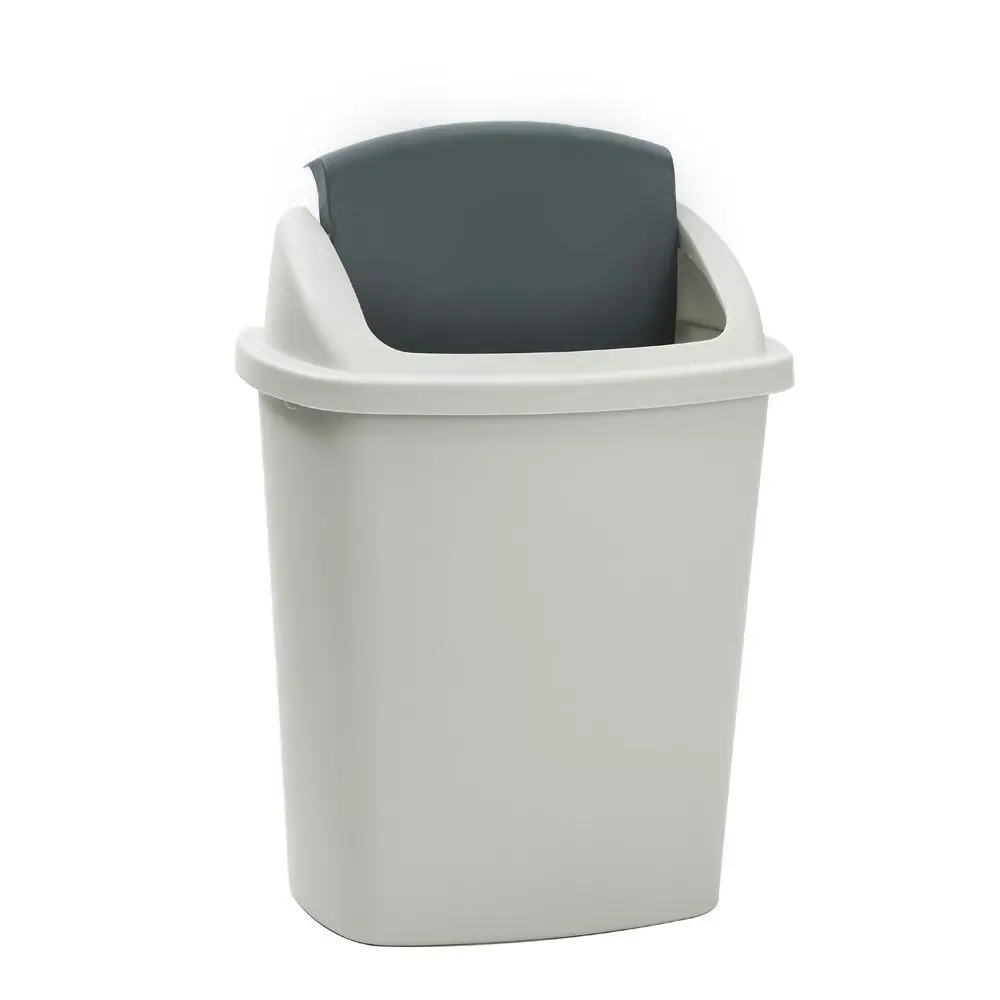 Boxsweden 40L Trash Bin 44x35cm w/ Swing Lid Garbage Can Rubbish Waste Basket