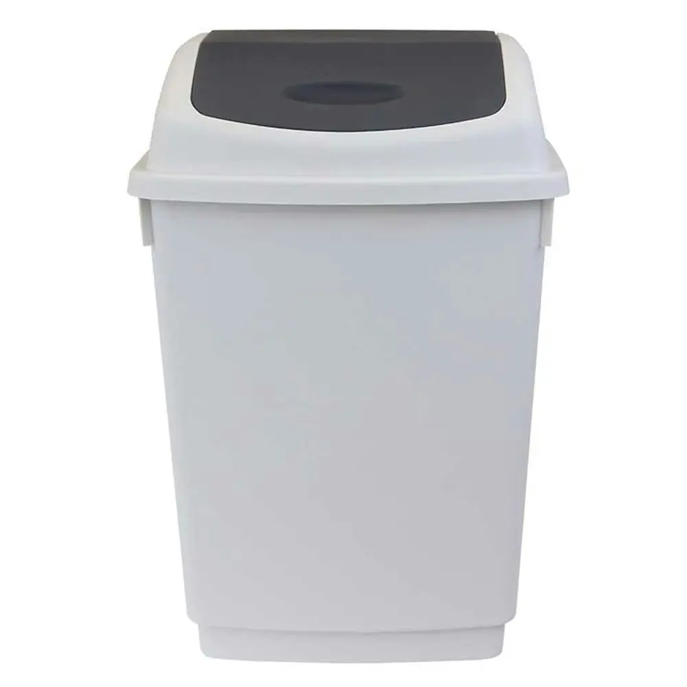 3x Boxsweden Trash Bin 12L w/ Swing Lid Rubbish & Garbage Can Waste Basket WHT