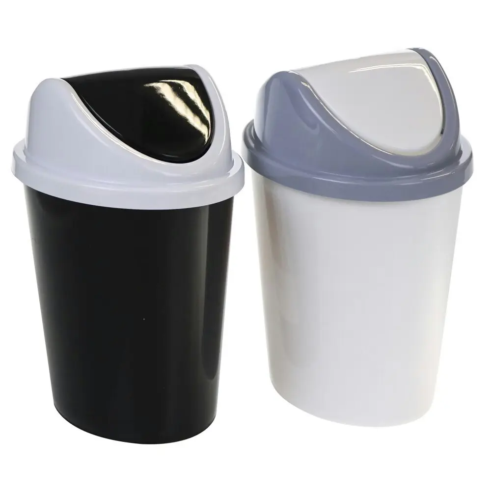 4x Boxsweden Trash Bin Desktop 2.3L w/ Swing Lid Garbage Can Waste Basket Asst.