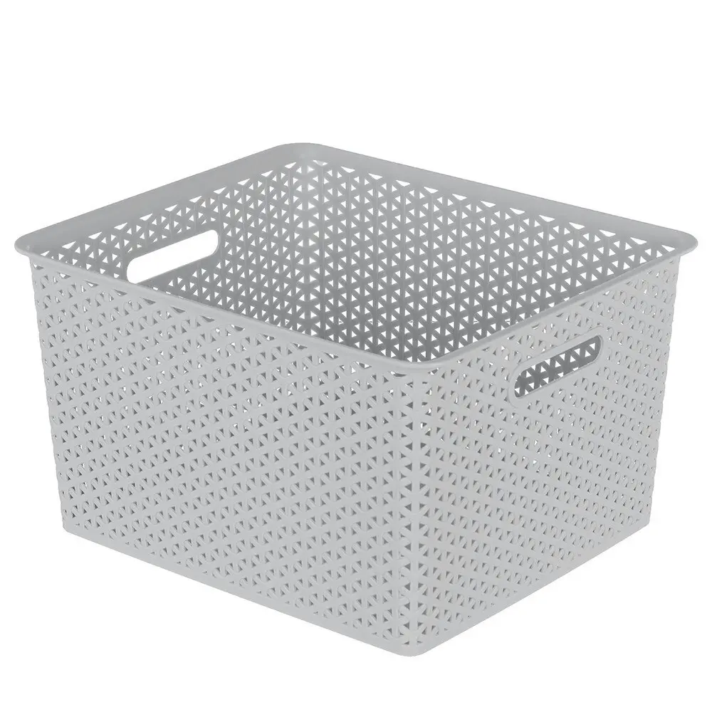 2x Boxsweden Organiser Basket Wicker Design 41.5cm Storage Box Containers Asst.