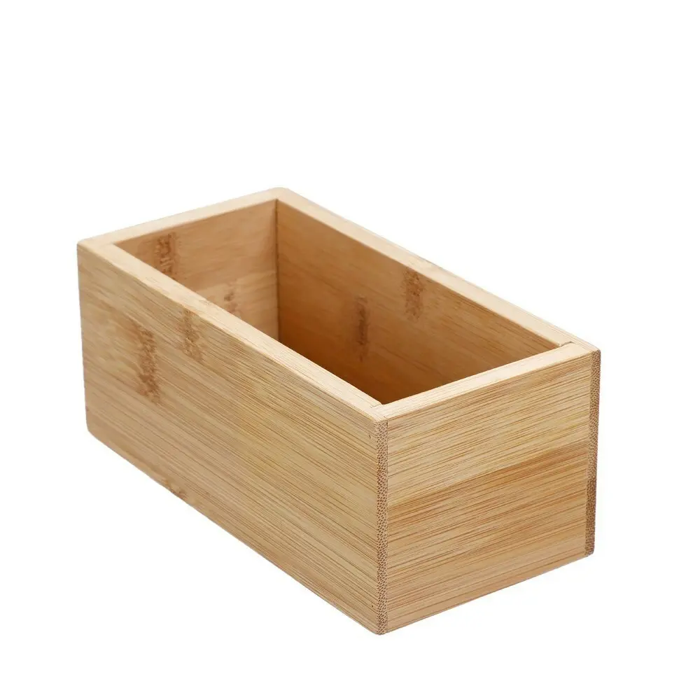 4x Boxsweden Bamboo Organisation Tray 15x7.5cm Storage Organiser Home Container