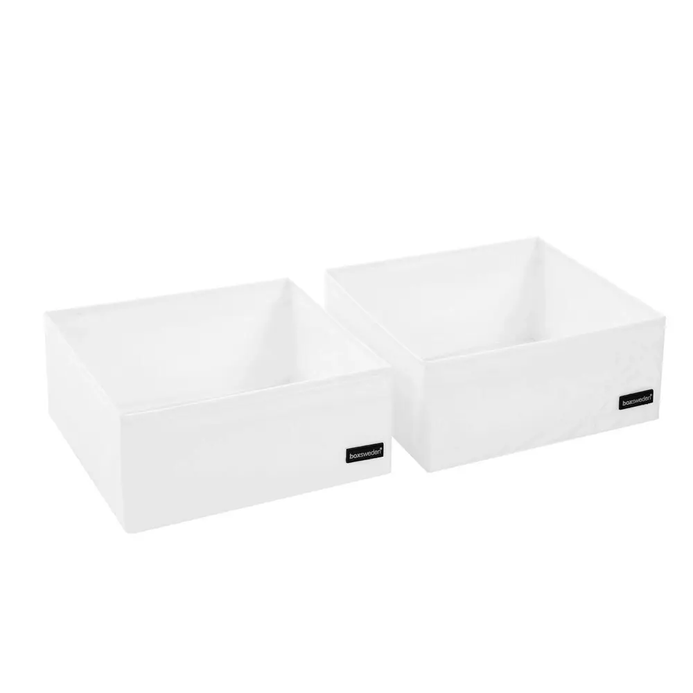 2x 2PK Boxsweden Kloset Storage Cube 28cm Square Organiser Tray Container White