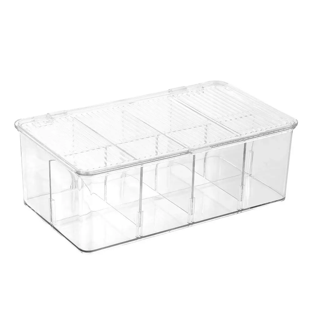 Boxsweden 27.5x17cm Crystal Hinged 8-Section Container Home Organiser Storage