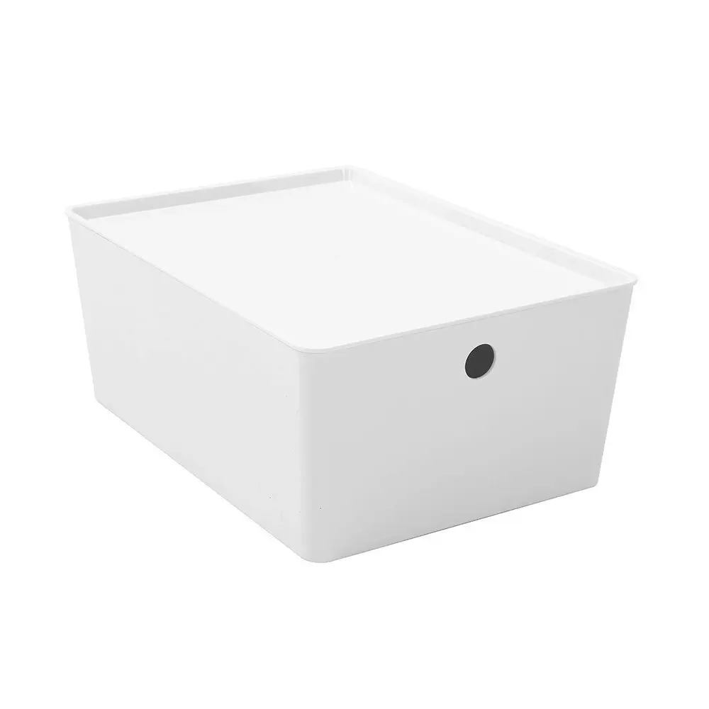 Boxsweden Crystal 35x26.5cm Container Rectangular Home Storage w/ Lid White